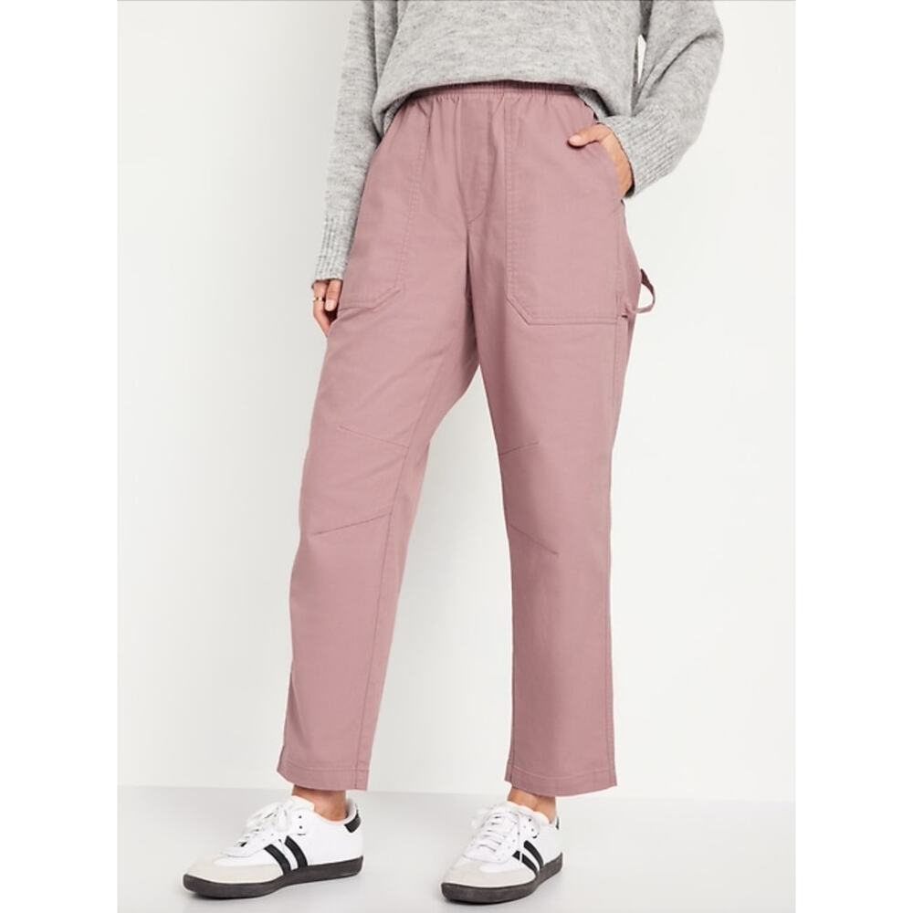 Old Navy High-Waisted Pulla Utility Pull On Pants Mauve Pink XL Tall